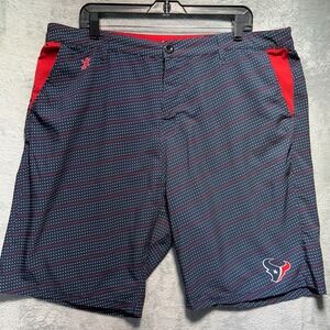 NFL Team Apparel Houston Texans Mens Navy Polka Dot Stripe Shorts Size 38